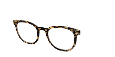 The Haunted Tortoise with Gold Foil Webs - Angle Top Thumbnail - Pair Eyewear