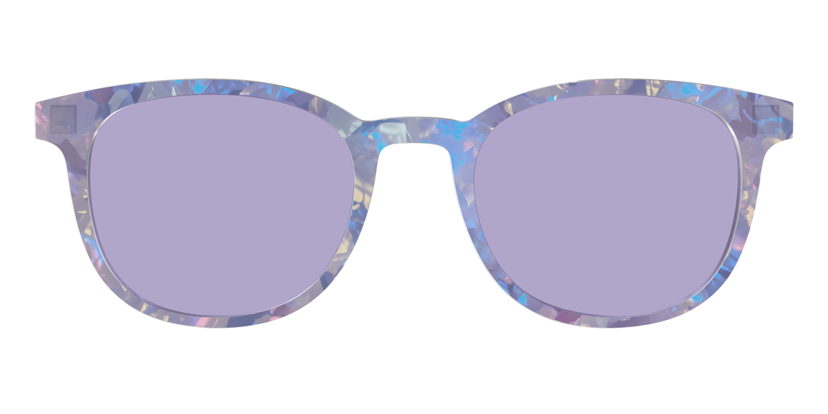 The Lavender Pearl Tort With Celestial Purple lens - Front Top Image - Pair Eyewear