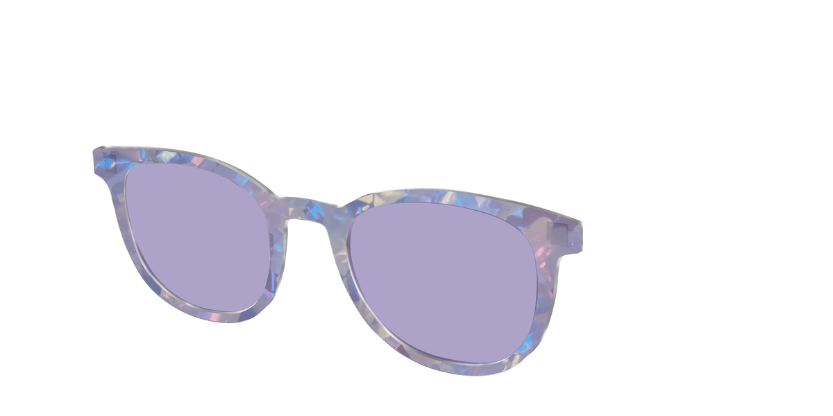 The Lavender Pearl Tort With Celestial Purple lens - Angle Top Image - Pair Eyewear