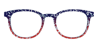The Navy to Scarlet Gradient with Star Glitter - Front Top Thumbnail - Pair Eyewear