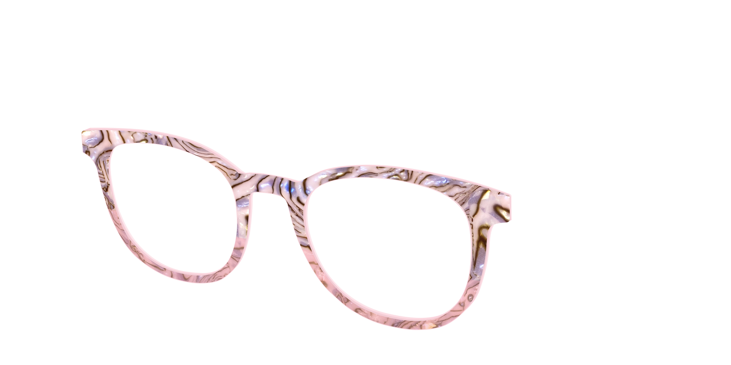 The Pink Conch Shell Pearl Crystal Split - Angle Top Image - Pair Eyewear