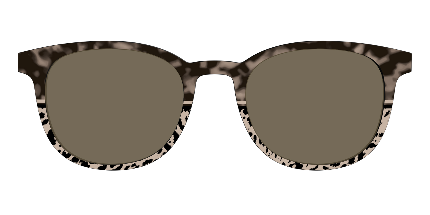 The Polarized Ink Blot Tortoise Split Sun Top - Front Top Image - Pair Eyewear