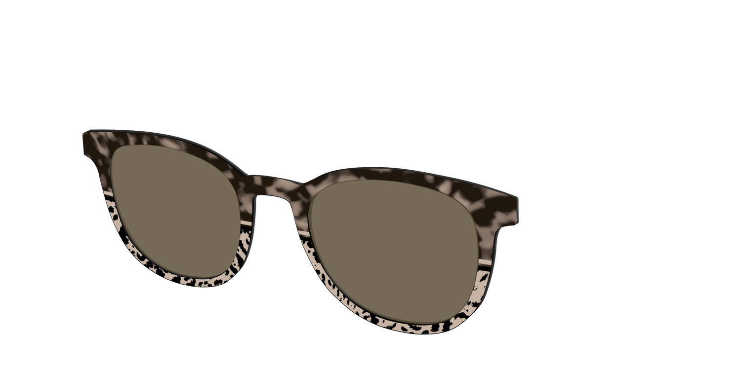 The Polarized Ink Blot Tortoise Split Sun Top - Angle Top Image - Pair Eyewear