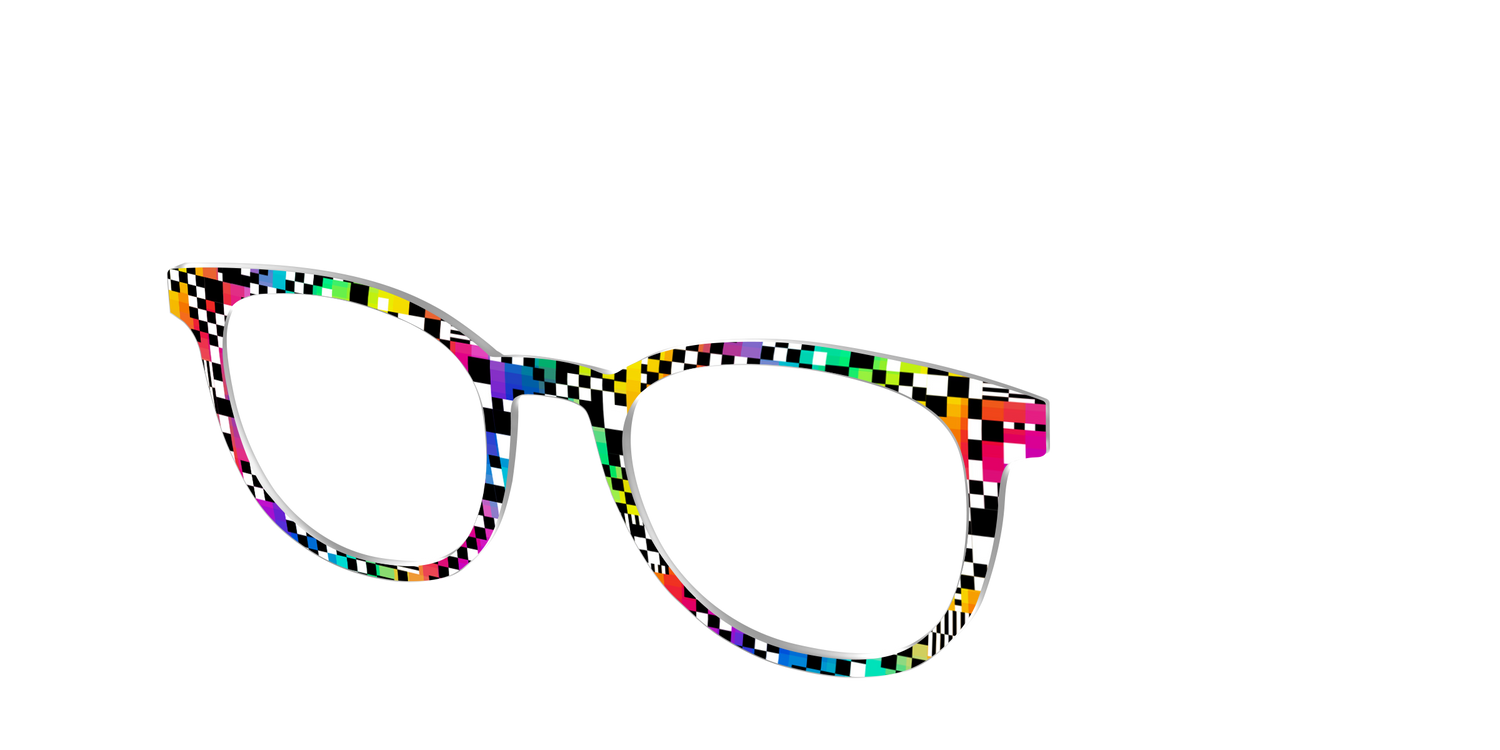The Prismatic Check - Angle Top Image - Pair Eyewear