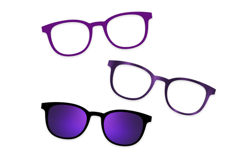 Purple Confetti Tortoise Gold Metal - Set - Pair Eyewear