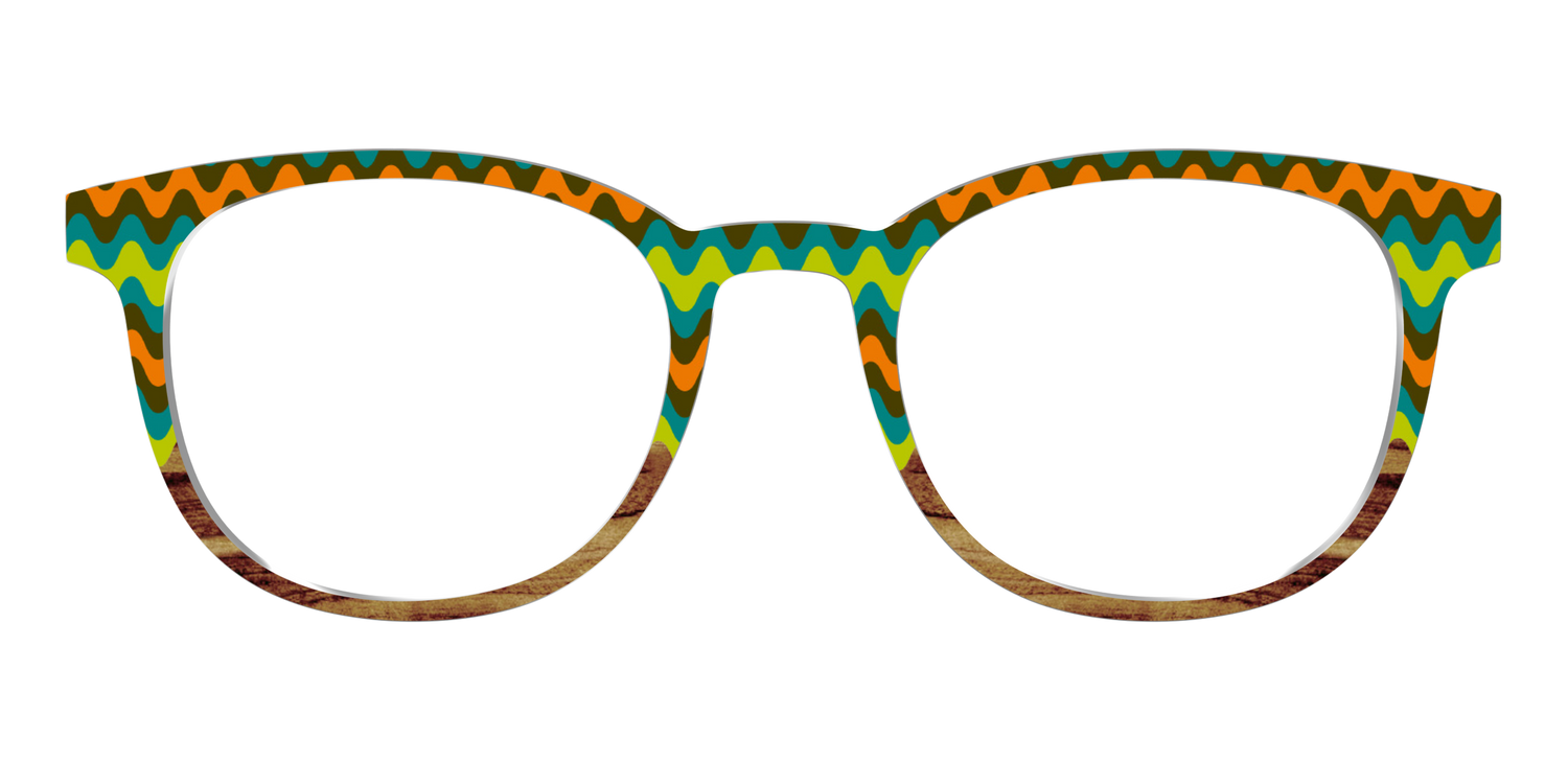 The Woodgrain Waves - Front Top Image - Pair Eyewear