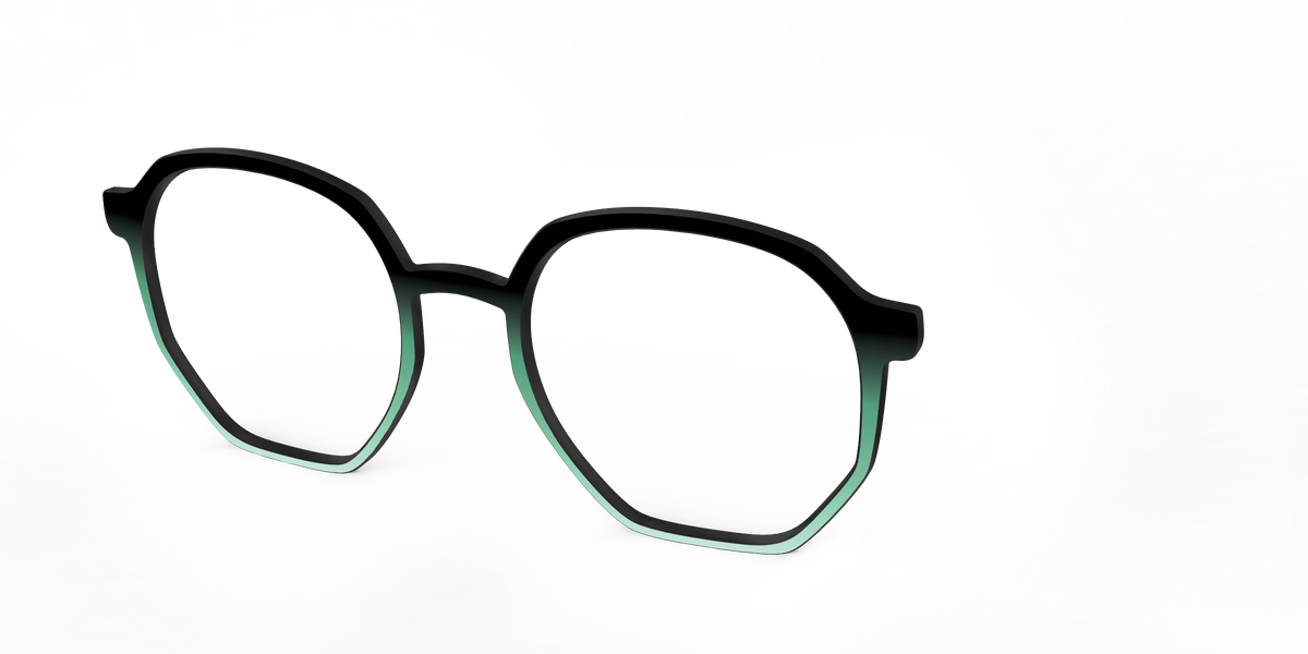 The Black to Spearmint Gradient - Angle Top Image - Pair Eyewear