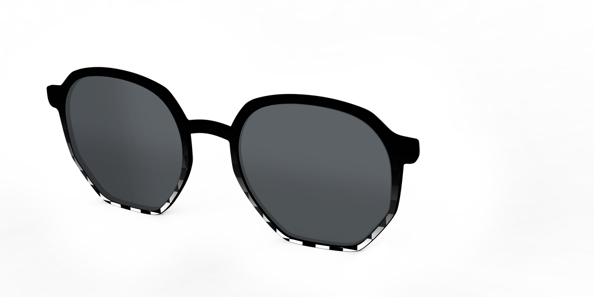 The Polarized Checkerboard Fade Sun Top - Angle Top Image - Pair Eyewear