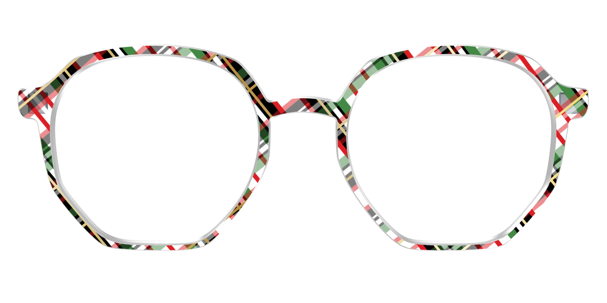 The Evergreen Plaid with Foil Crystal - Front Top Image - Pair Eyewear