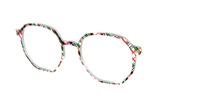 The Evergreen Plaid with Foil Crystal - Angle Top Thumbnail - Pair Eyewear