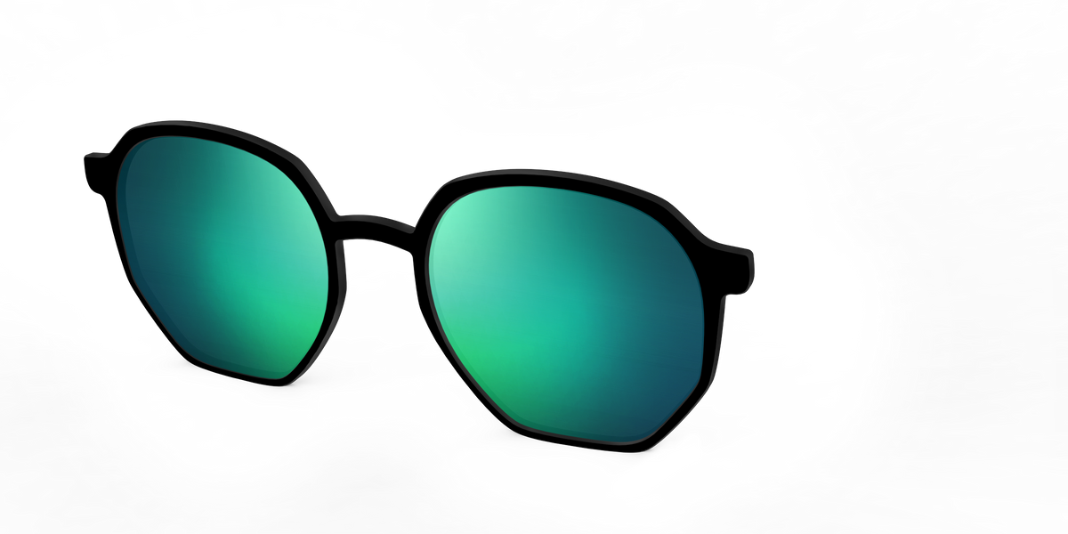 The Polarized Green Reflective Sun Top - Angle Top Image - Pair Eyewear