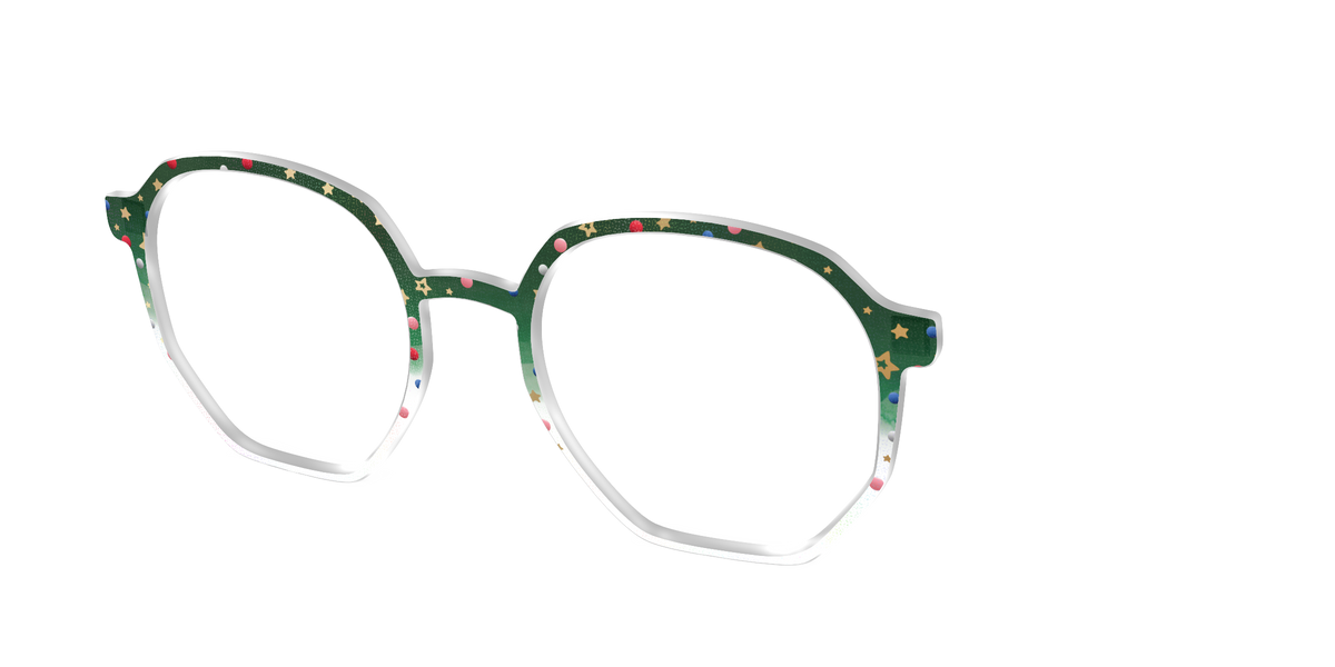 The Holiday Bauble with Foil Crystal - Angle Top Image - Pair Eyewear