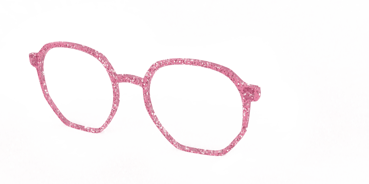 The Hot Pink Sparkle - Angle Top Image - Pair Eyewear