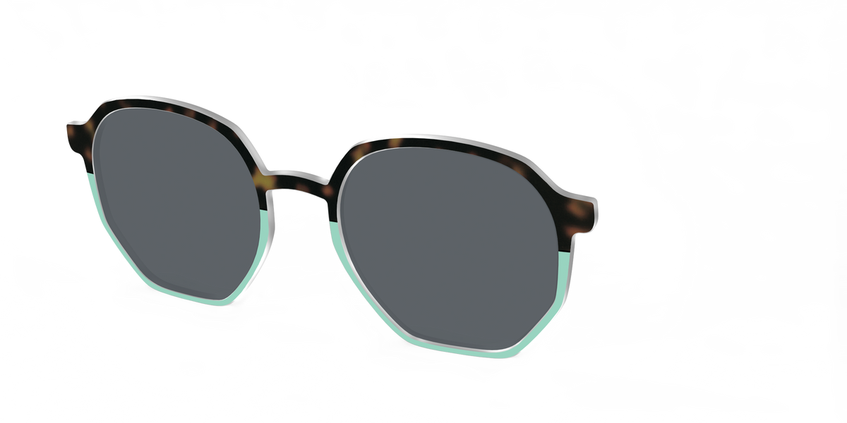 The Polarized Matcha Split Sun Top - Angle Top Image - Pair Eyewear