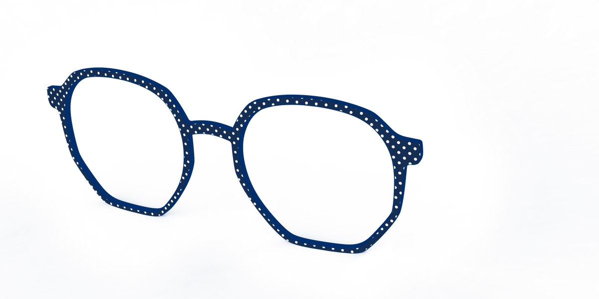 The Navy Pin Dot - Angle Top Image - Pair Eyewear