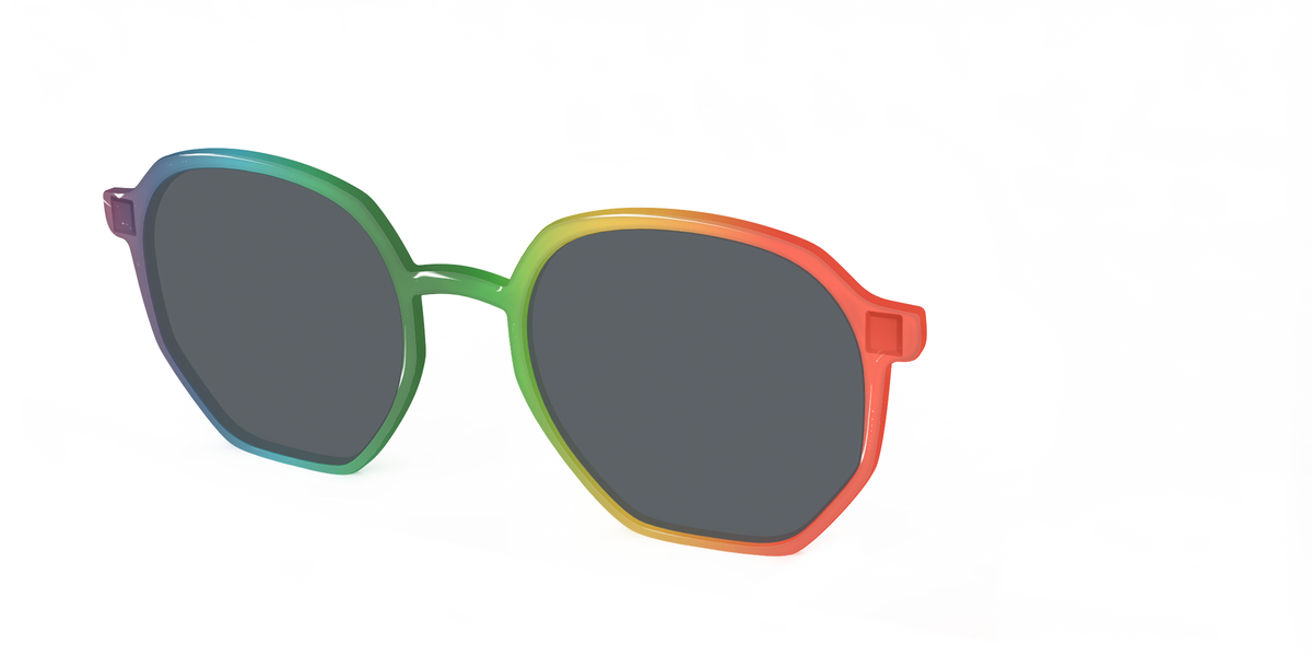 The Polarized Rainbow Gradient Sun Top - Angle Top Image - Pair Eyewear