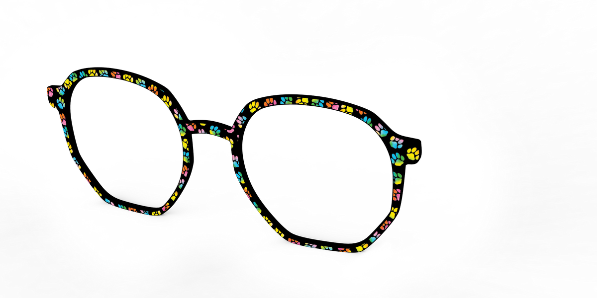 The Rainbow Paw Print - Angle Top Image - Pair Eyewear