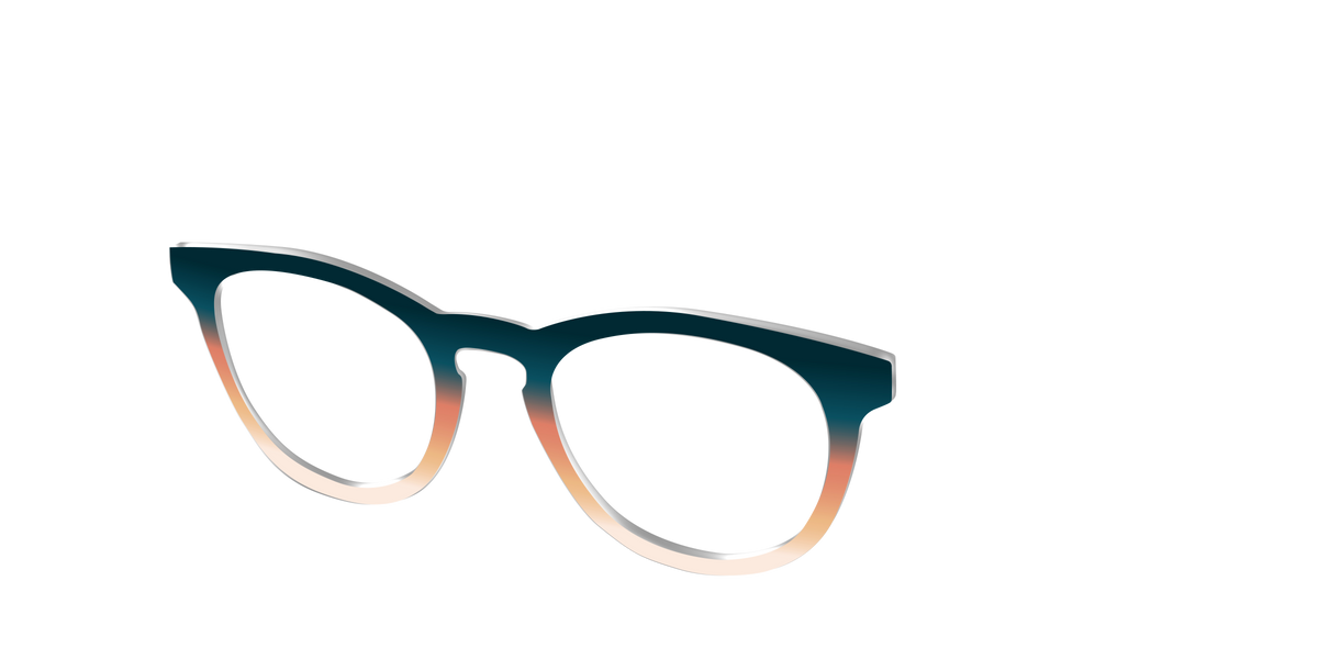 The Aegean to Apricot Gradient - Angle Top Image - Pair Eyewear