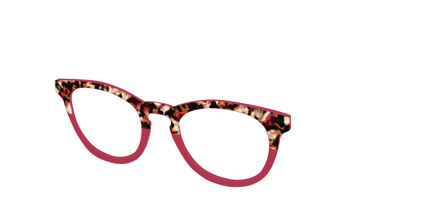 The Auburn Tortoise Crystal Split - Angle Top Image - Pair Eyewear