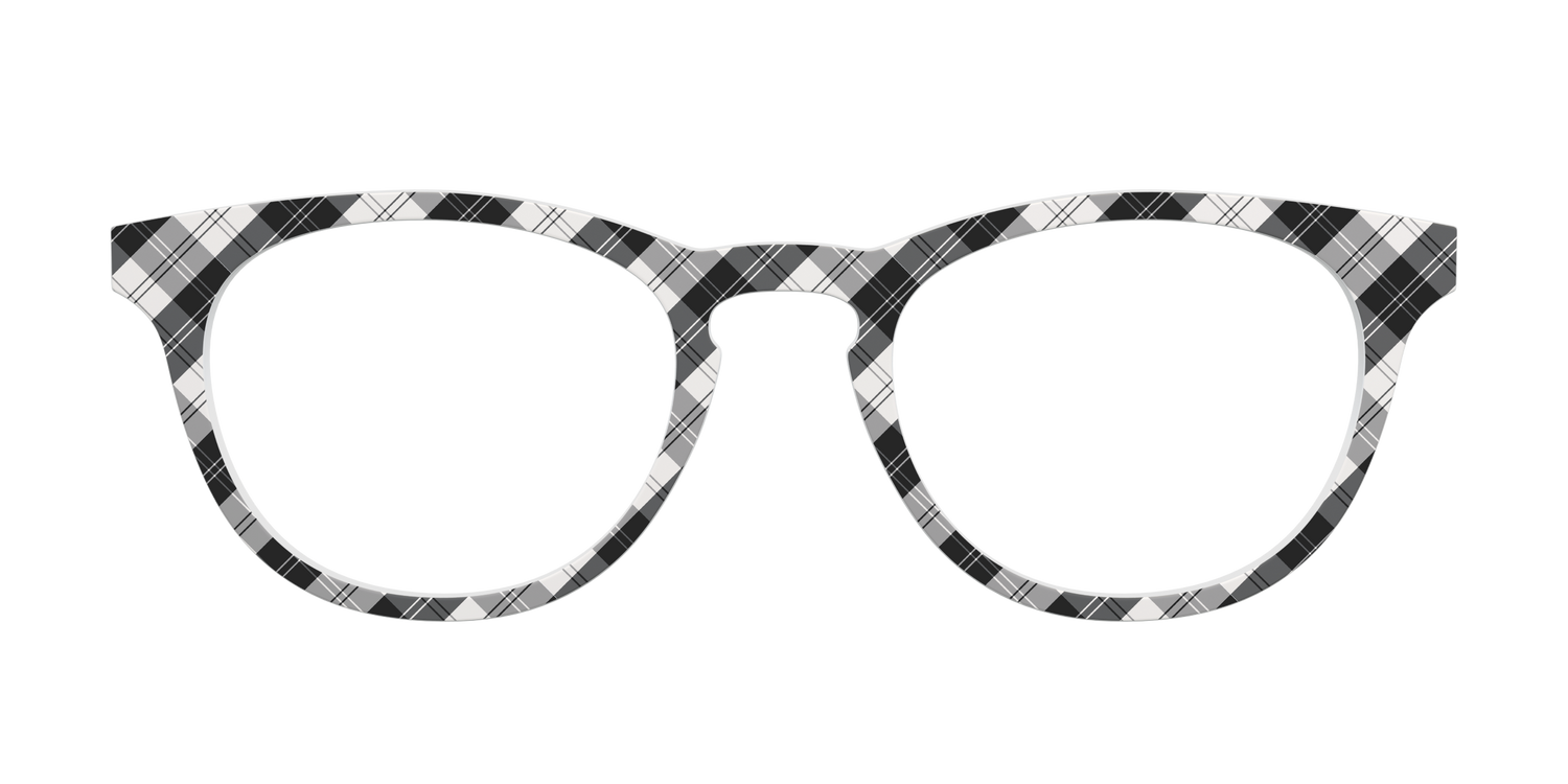 The B&W Plaid - Front Top Image - Pair Eyewear