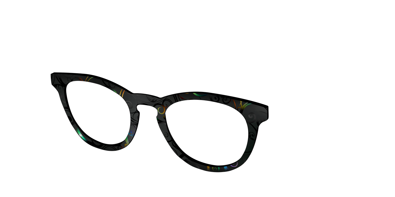 The Black Holographic Scrolls - Angle Top Image - Pair Eyewear