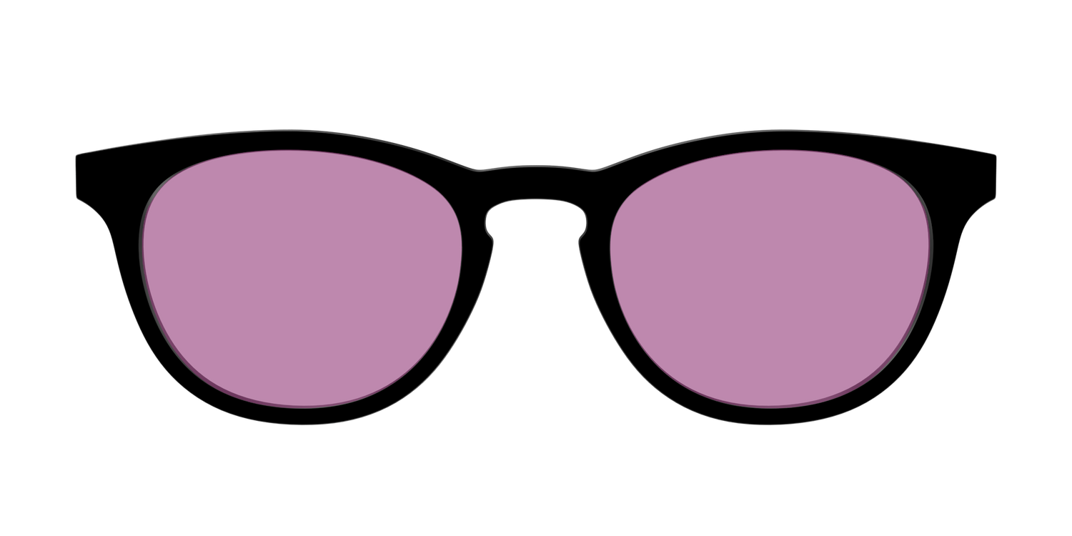 The Black with Pink Racquet Sport Lens - Front Top Image - Pair Eyewear