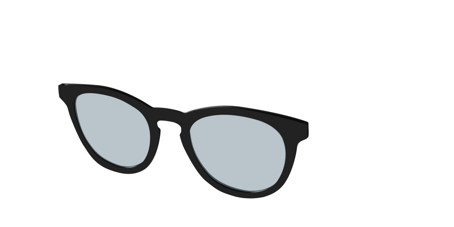 The Black With Slate Blue Lens - Angle Top Image - Pair Eyewear