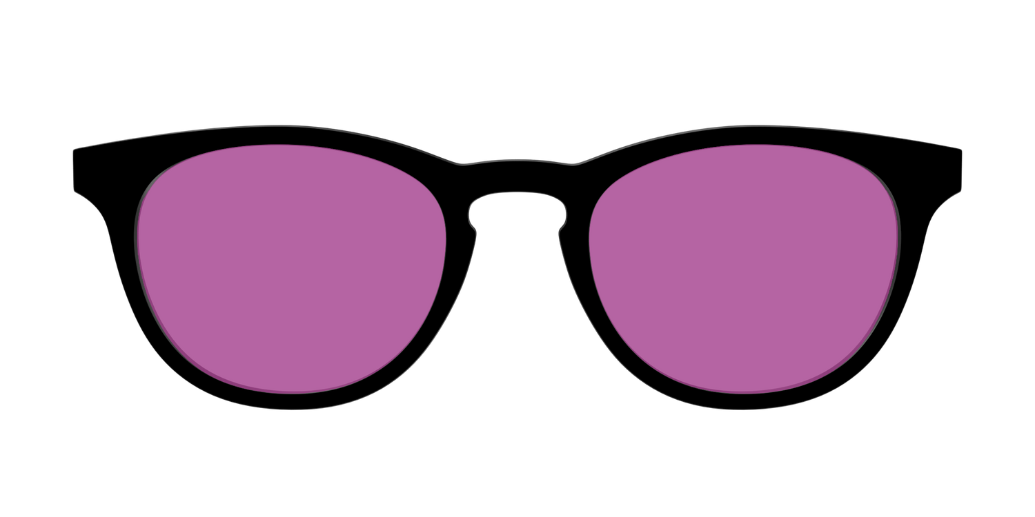 The Black with Violet Golf Lens - Front Top Image - Pair Eyewear