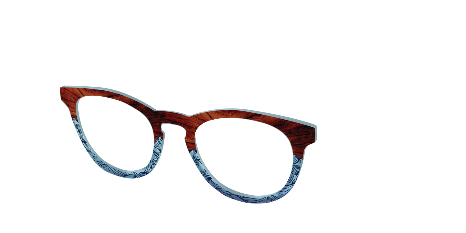 The Blue Wood Waves Crystal - Angle Top Image - Pair Eyewear
