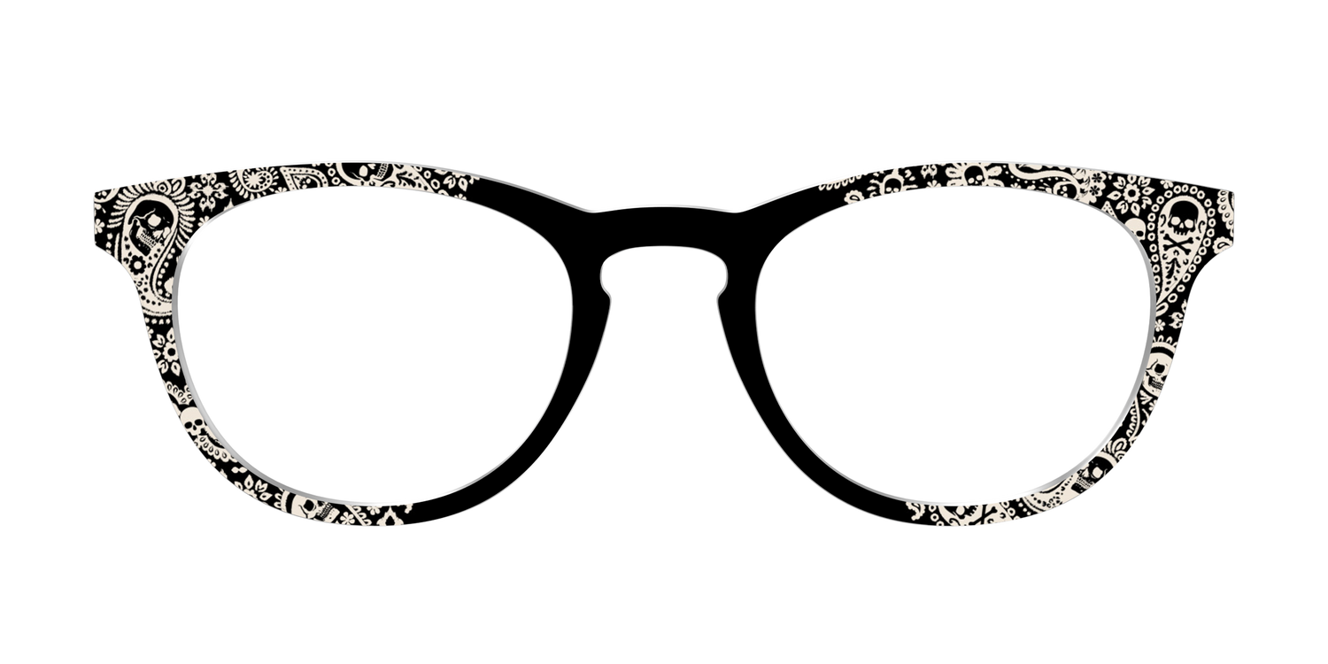 The Bone White Paisley - Front Top Image - Pair Eyewear