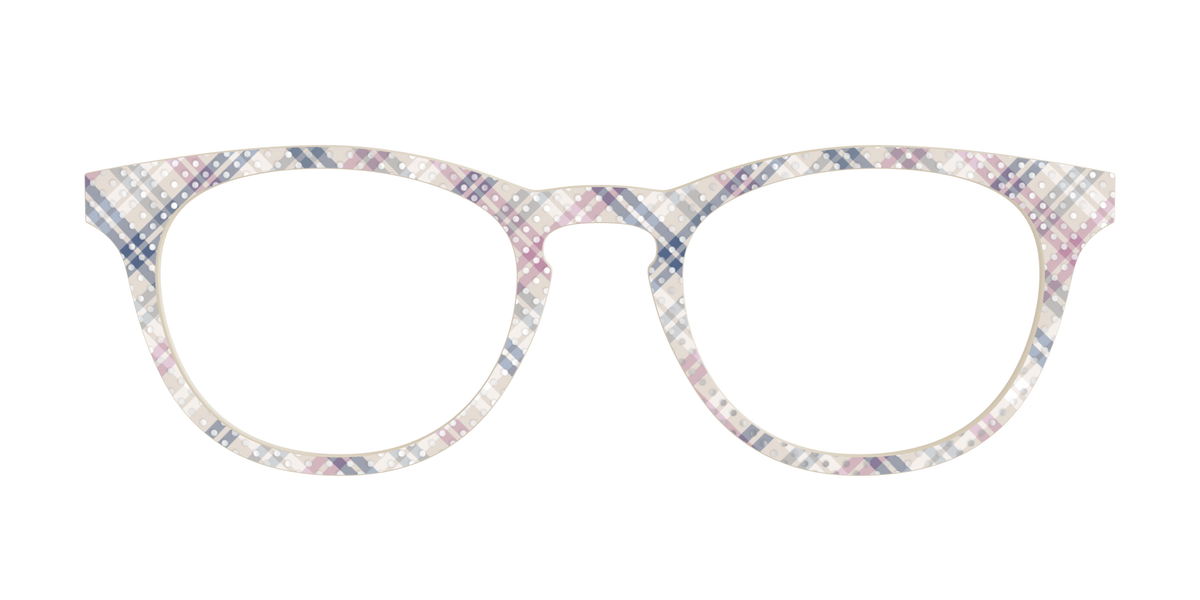 The Chiffon Plaid with Silver Foil Polka Dots - Front Top Image - Pair Eyewear
