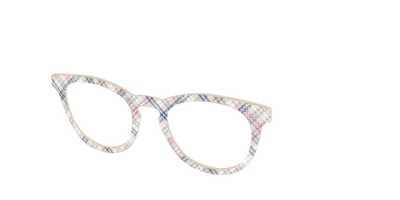 The Chiffon Plaid with Silver Foil Polka Dots - Angle Top Thumbnail - Pair Eyewear