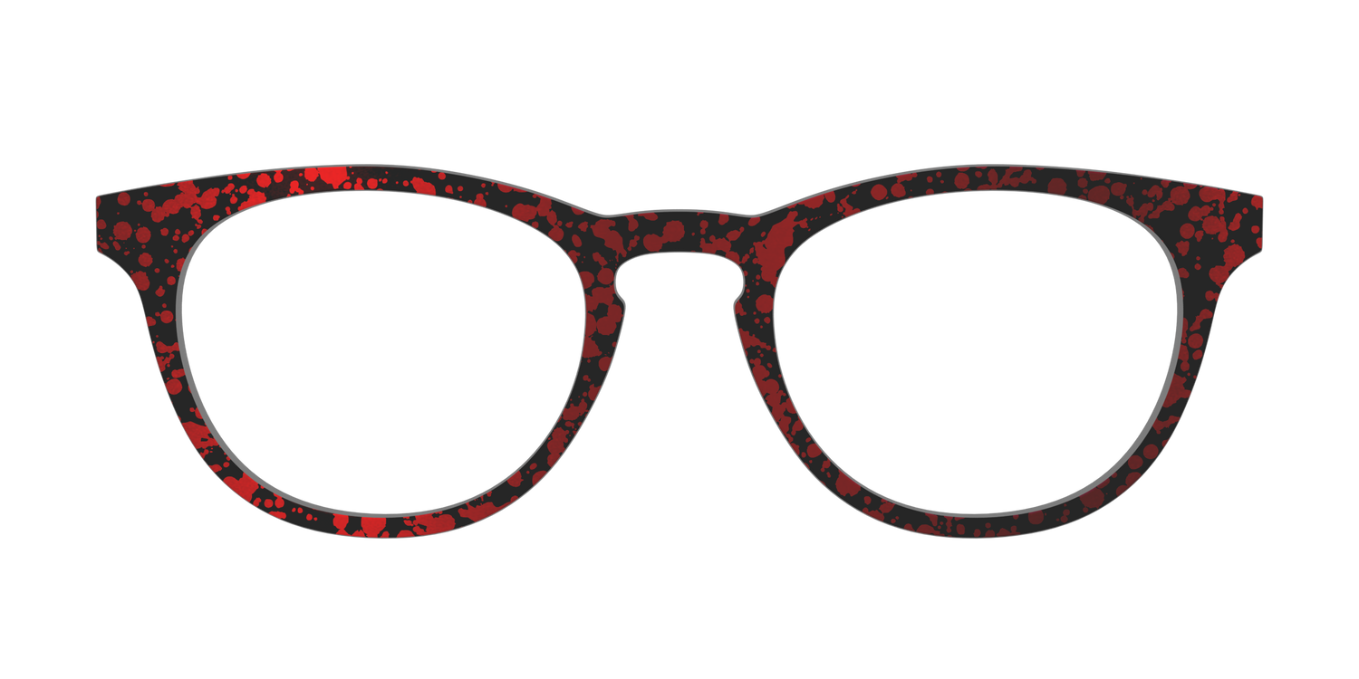 The Crimson Splatter - Front Top Image - Pair Eyewear