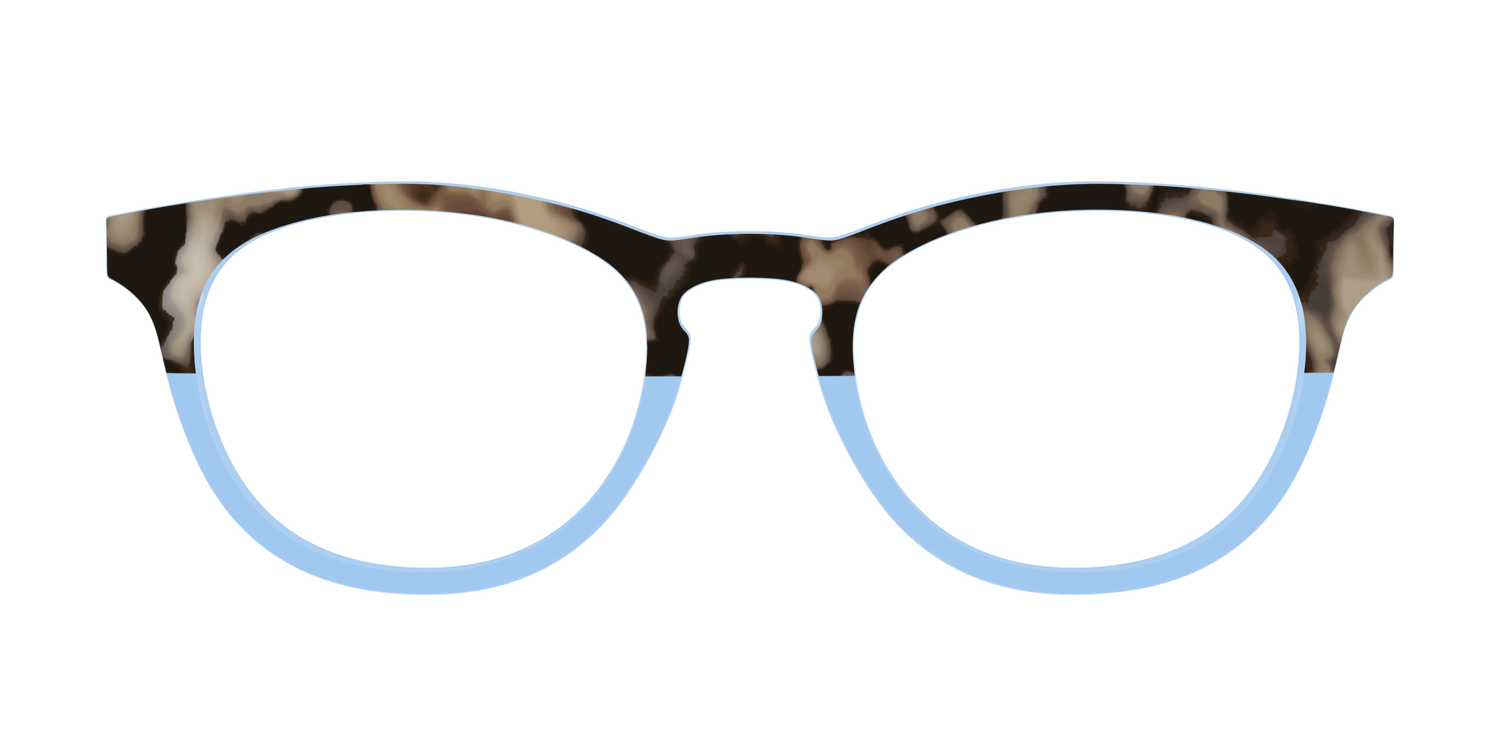 The Denim Tortoise Crystal Split - Front Top Image - Pair Eyewear