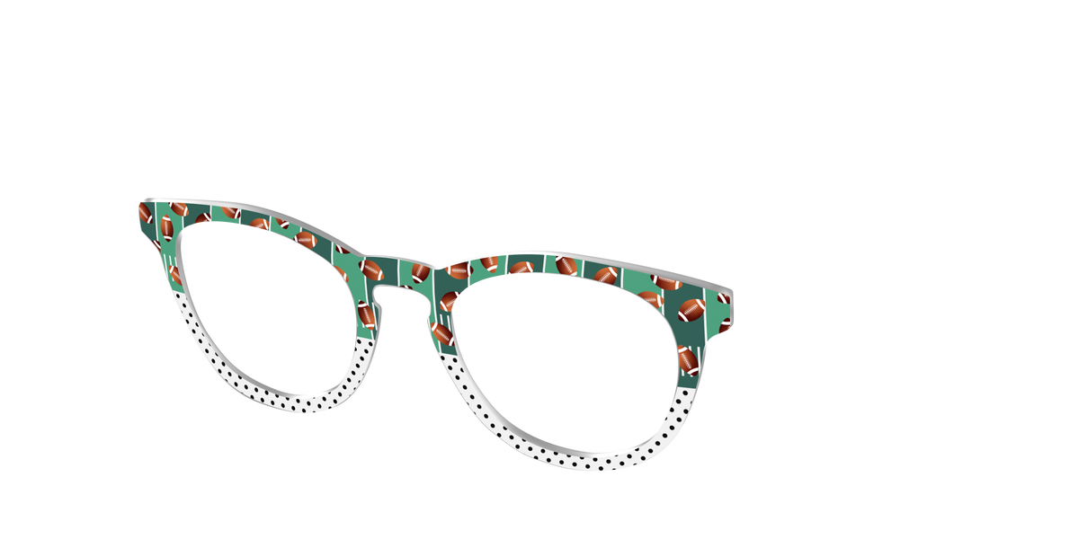 The Fifty Yard Line Polka Dot Split - Angle Top Image - Pair Eyewear