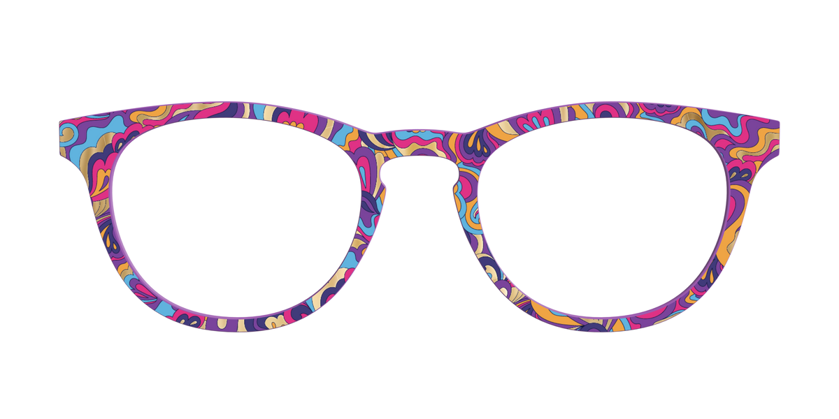 The Flower Power Paisley with Gold Foil - Front Top Image - Pair Eyewear