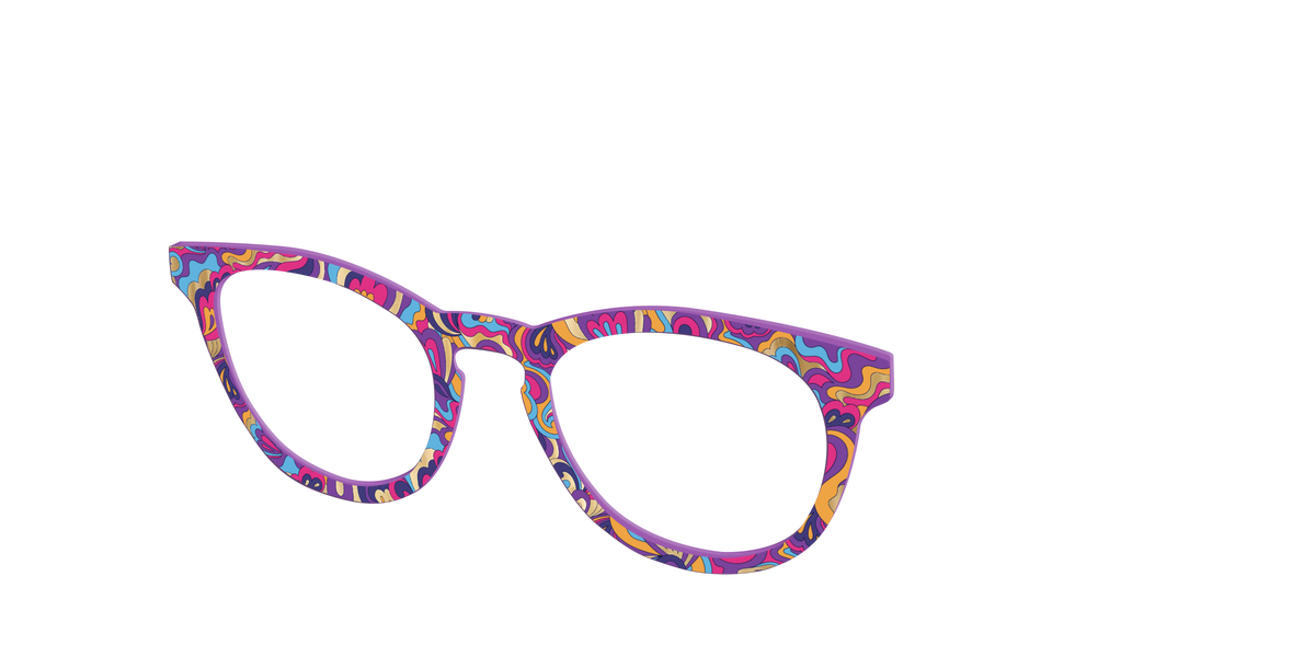 The Flower Power Paisley with Gold Foil - Angle Top Image - Pair Eyewear