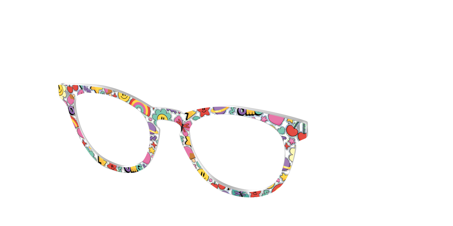 The Funky Foil Stickers - Angle Top Image - Pair Eyewear
