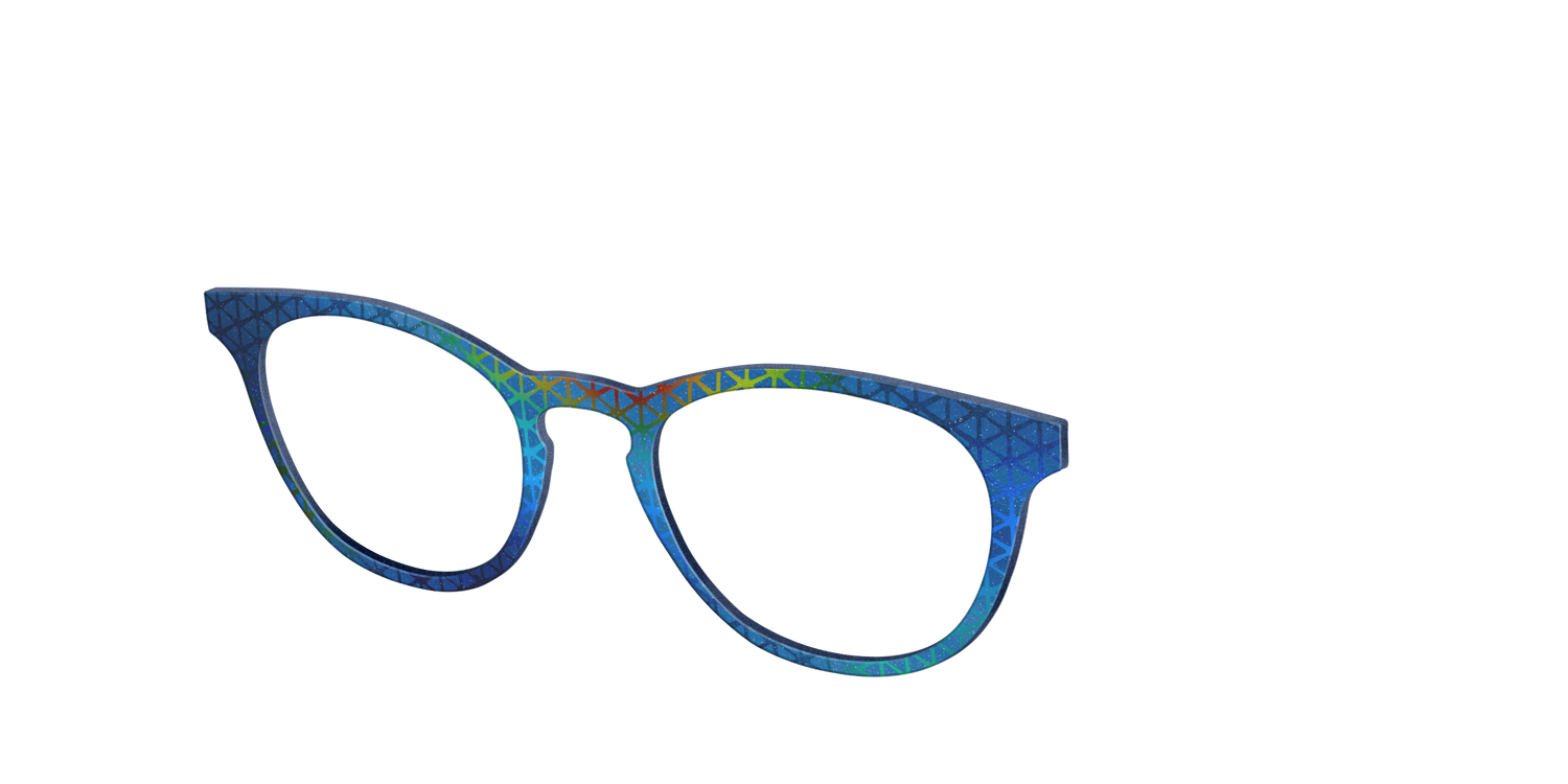 The Gleaming Blue Triangles - Angle Top Image - Pair Eyewear