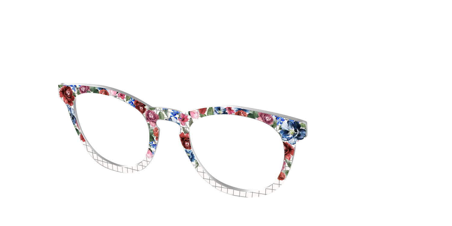 The Graph Paper Floral - Angle Top Image - Pair Eyewear