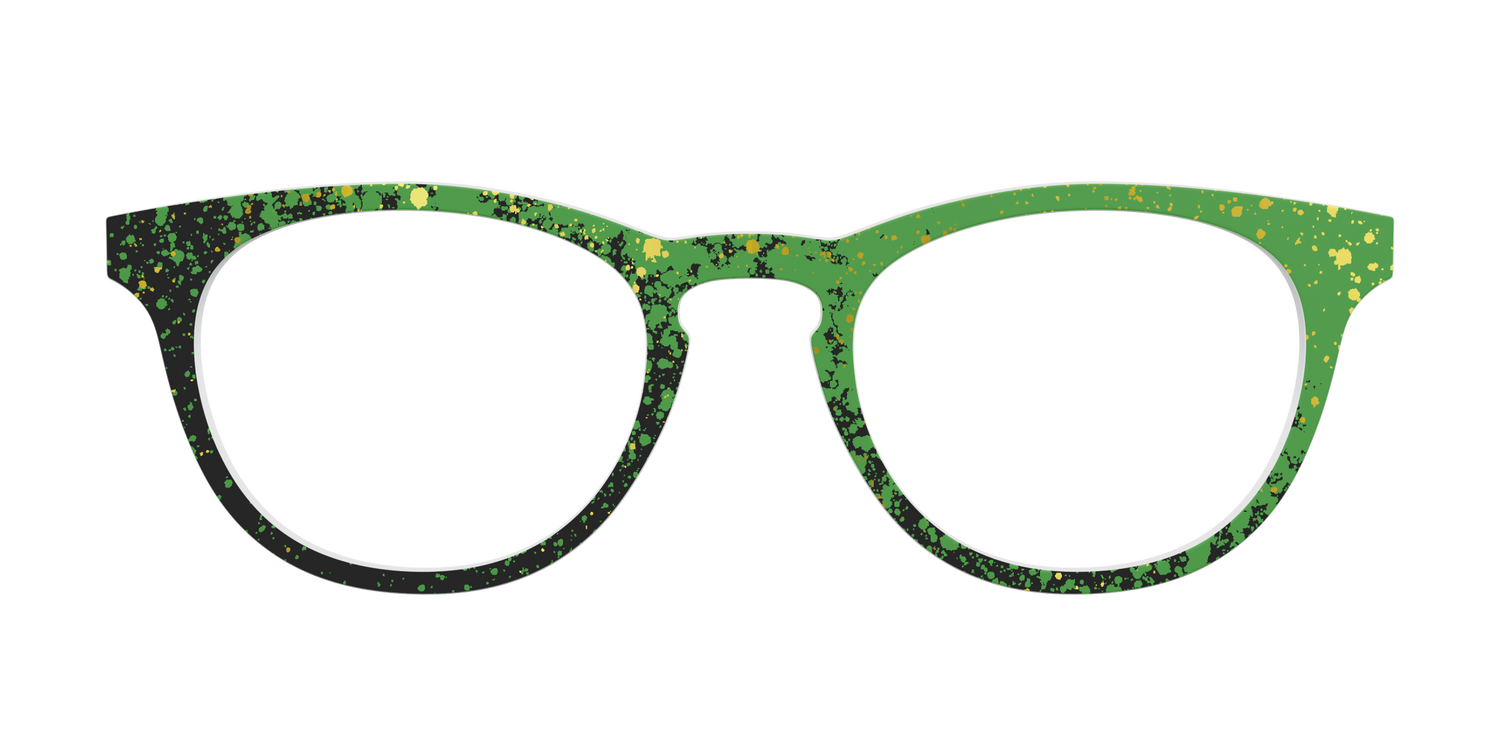The Green Splatter - Front Top Image - Pair Eyewear