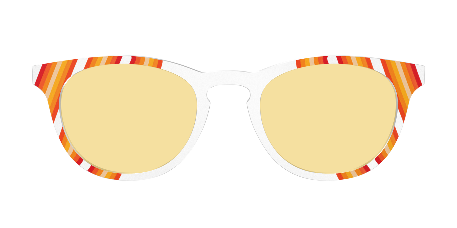 The Groovy Stripes with Citrine Yellow Lens - Front Top Image - Pair Eyewear