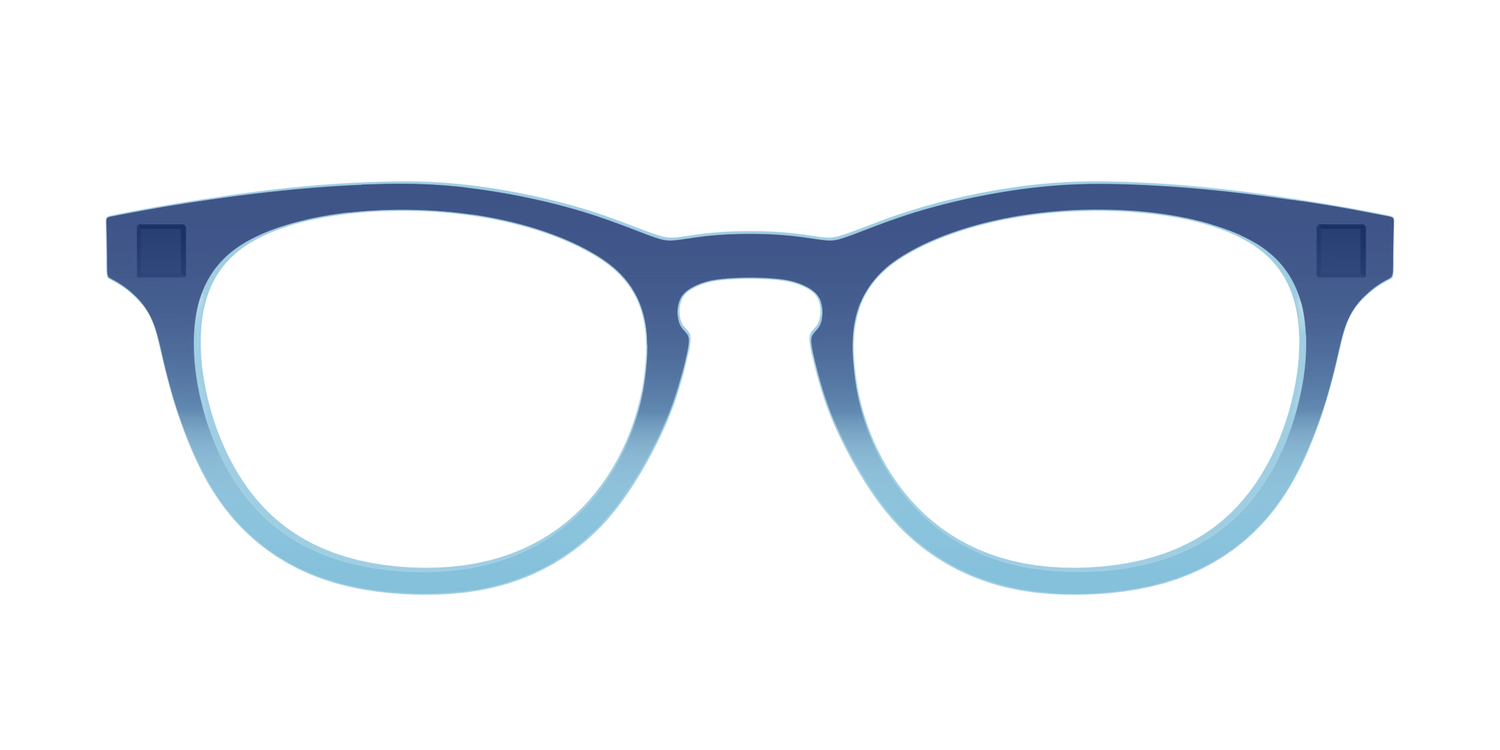 The Indigo to Sky Blue Gradient Crystal - Front Top Image - Pair Eyewear