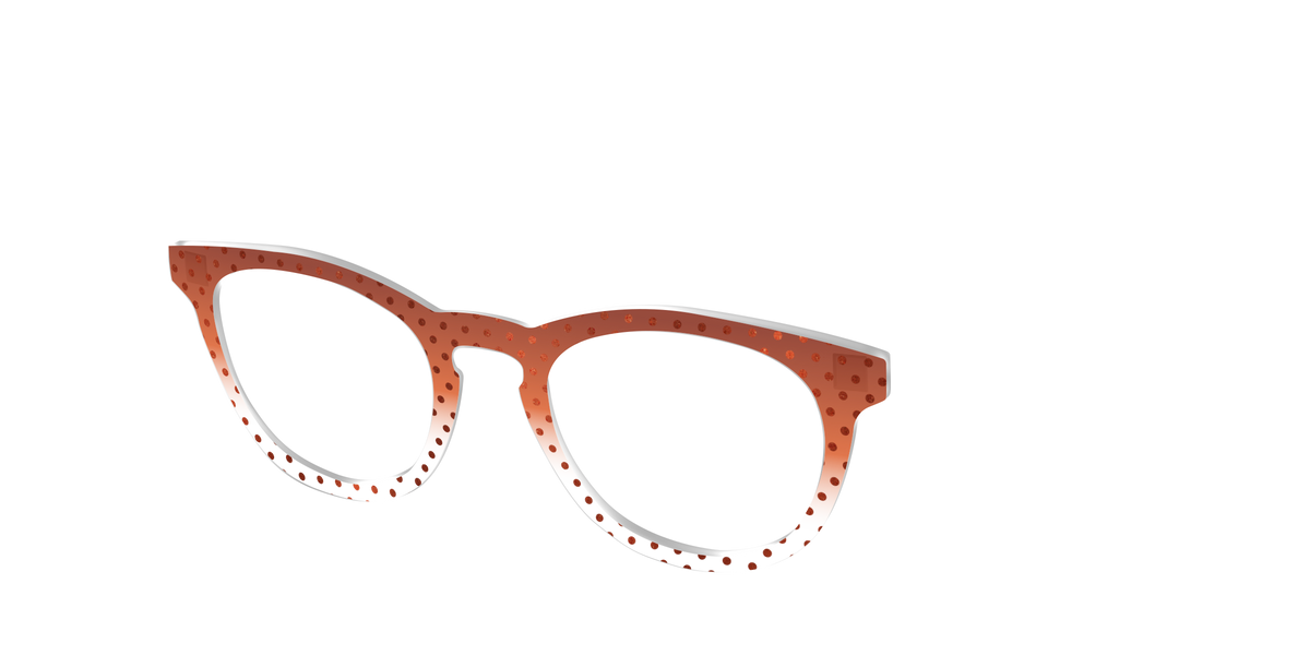 The Inferno Orange Gradient Crystal Polka Dots - Angle Top Image - Pair Eyewear