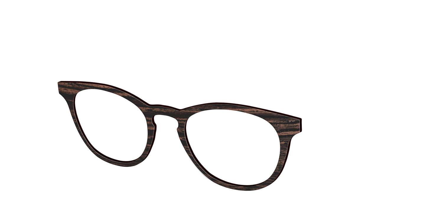 The Mahogany Woodgrain - Angle Top Image - Pair Eyewear