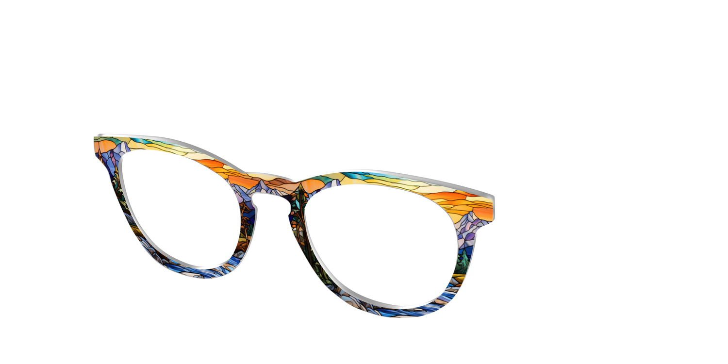 The Mountainscape Stained Glass - Angle Top Image - Pair Eyewear