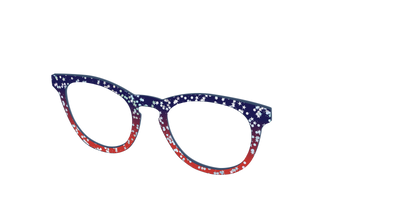 The Navy to Scarlet Gradient with Star Glitter - Angle Top Thumbnail - Pair Eyewear