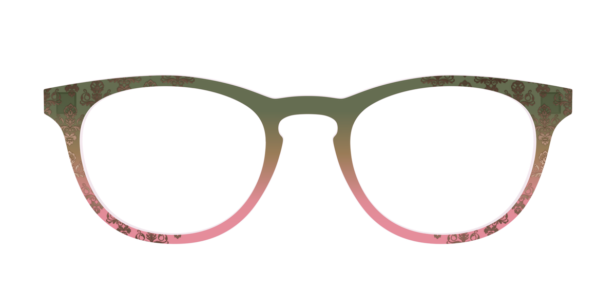 The Olive to Rose Trellis with Champagne Foil - Front Top Image - Pair Eyewear