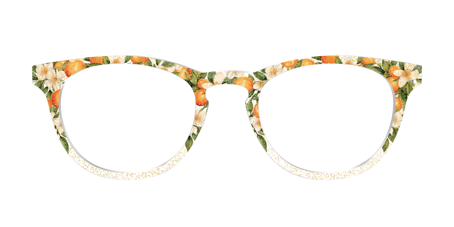 The Orange Blossom Glitter Crystal - Front Top Image - Pair Eyewear