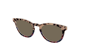 The Polarized Cookie Dough Tortoise & Plaid Split Sun Top - Angle Top Thumbnail - Pair Eyewear